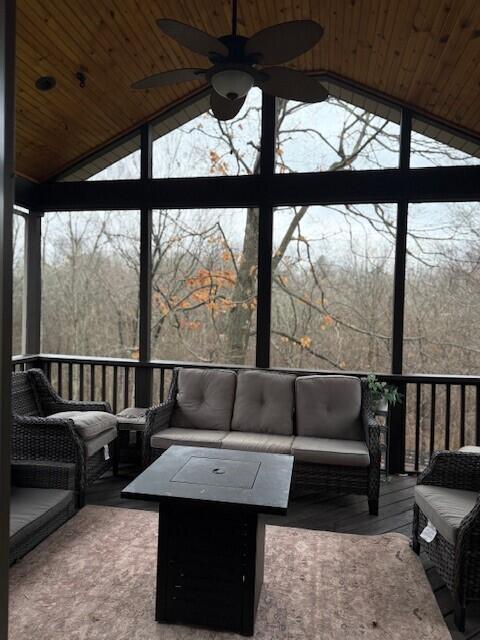 deck featuring an outdoor hangout area