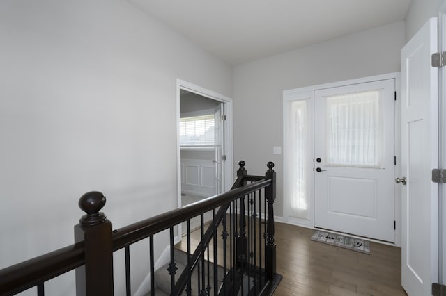 foyer featuring dark hardwood / wood-style flooring