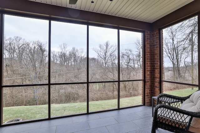 view of unfurnished sunroom