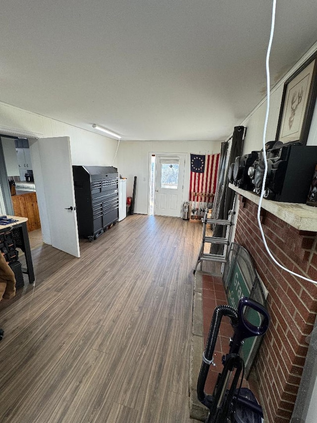 interior space with wood-type flooring