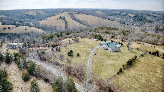 drone / aerial view featuring a rural view