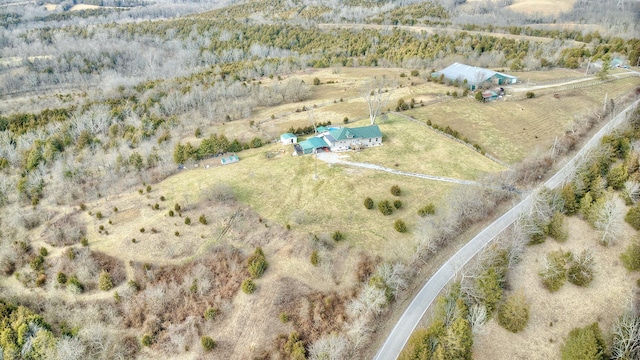 bird's eye view with a rural view