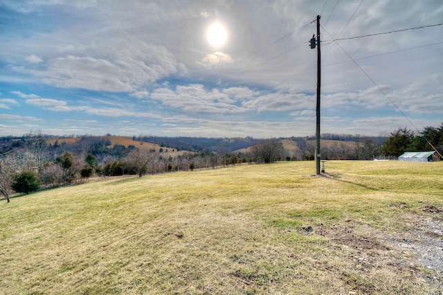 view of yard featuring a rural view