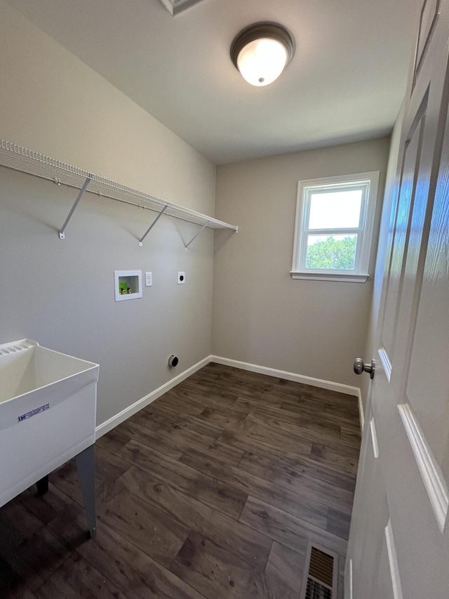 1703 Barons Cv, Hebron, KY 41048 - laundry room with washer hookup, hookup for an electric dryer, baseboards, and wood finished floors