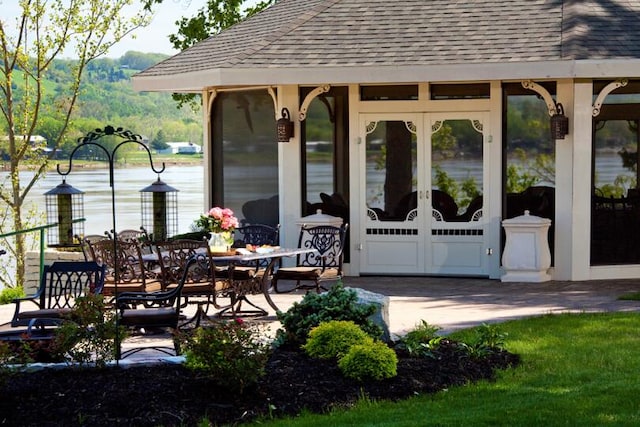 exterior space with french doors