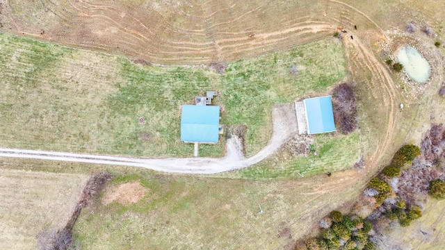 drone / aerial view featuring a rural view