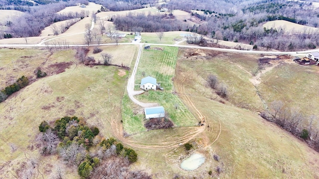 drone / aerial view featuring a rural view