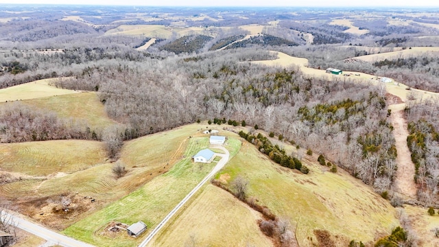 drone / aerial view featuring a rural view