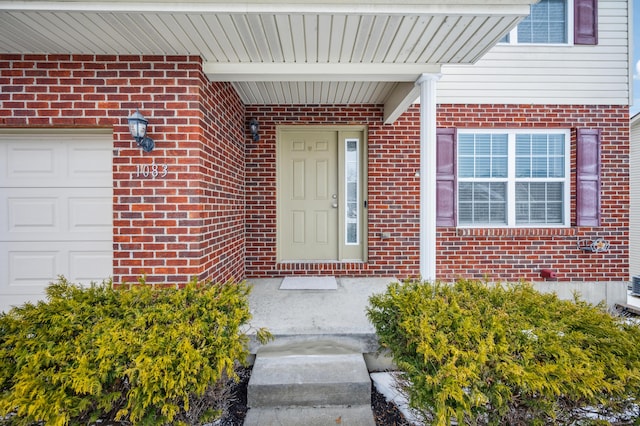 entrance to property with a garage