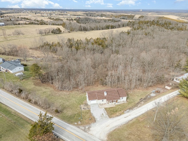 drone / aerial view featuring a rural view