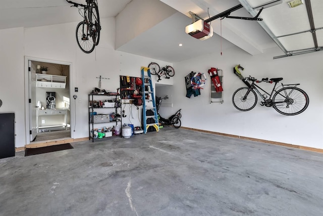 garage featuring a garage door opener