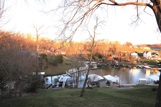 exterior space with a boat dock