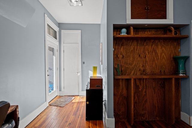 foyer entrance featuring hardwood / wood-style floors