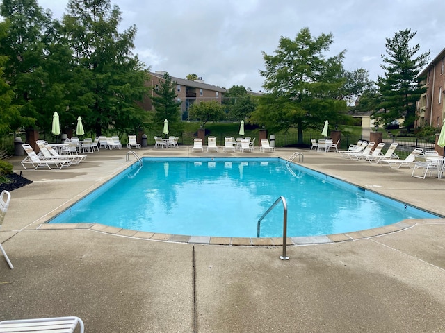 view of pool featuring a patio area