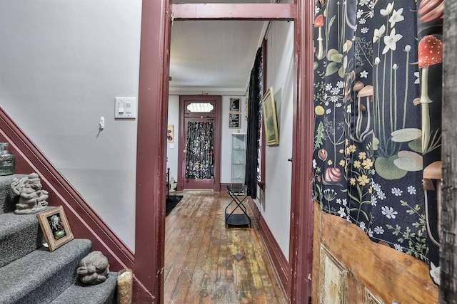 entrance foyer with wood-type flooring