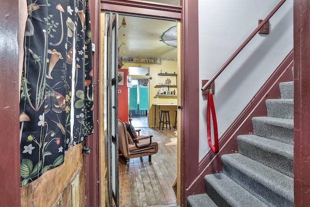 interior space with hardwood / wood-style flooring