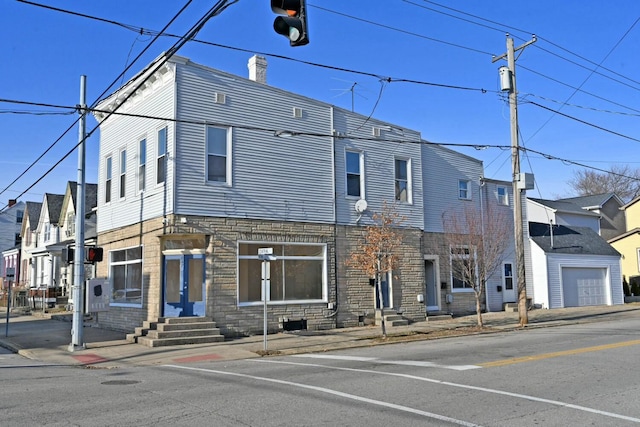 view of building exterior with a garage