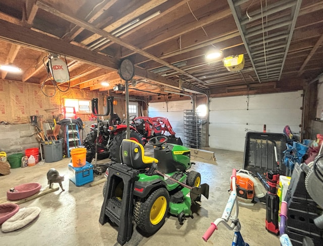 garage featuring a garage door opener