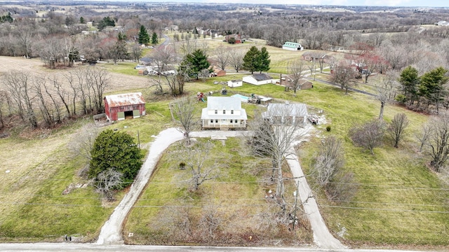 aerial view with a rural view