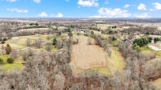 drone / aerial view featuring a rural view