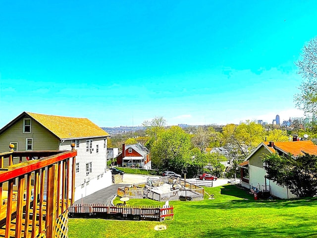 view of yard with fence