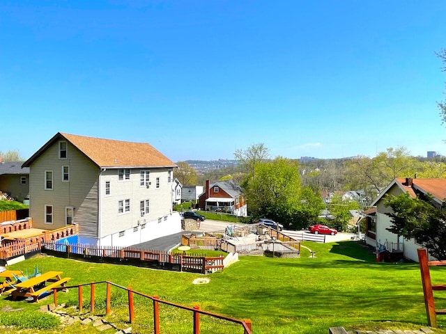 view of yard featuring fence