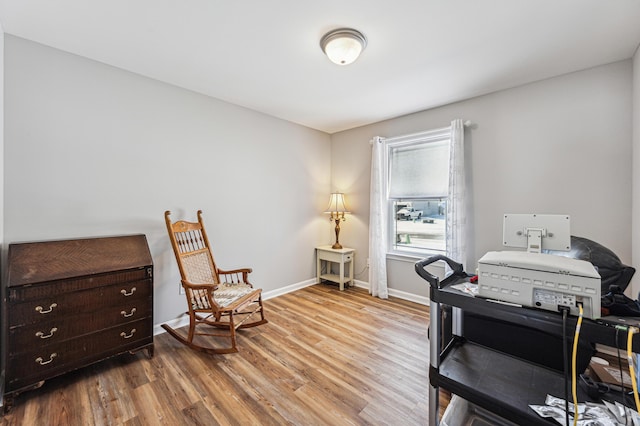 office space featuring hardwood / wood-style floors