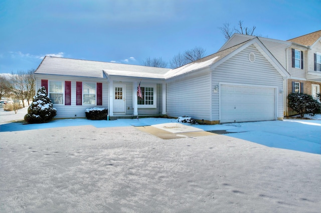 ranch-style home with an attached garage