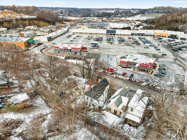 view of snowy aerial view