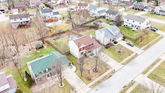 bird's eye view with a residential view