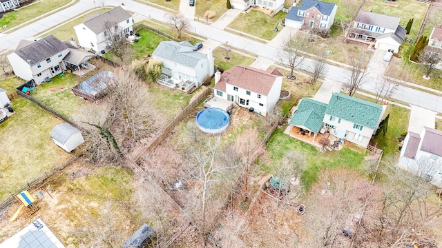 aerial view featuring a residential view