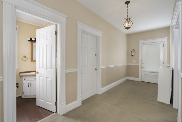 corridor with baseboards