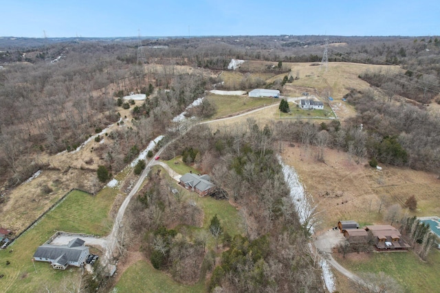 bird's eye view with a rural view