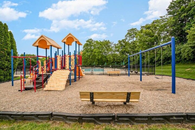 community play area featuring fence