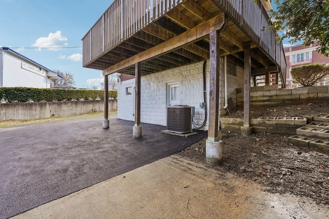 view of patio featuring central air condition unit