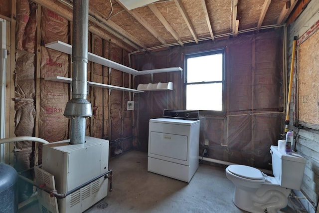 basement featuring washer / dryer