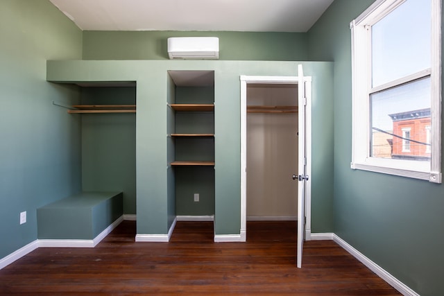 closet with an AC wall unit