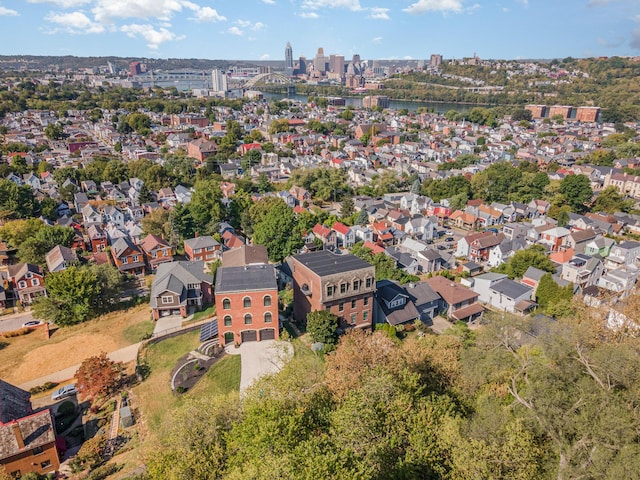 drone / aerial view with a residential view