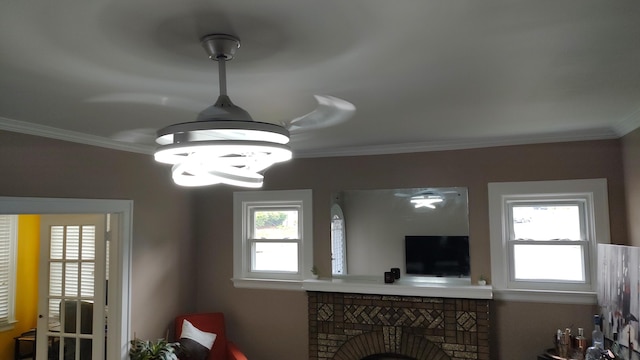 3009 Decoursey Ave, Covington, KY 41015 - living room with ornamental molding, plenty of natural light, and a chandelier