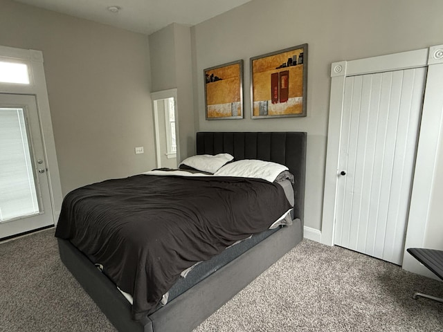 bedroom with carpet floors