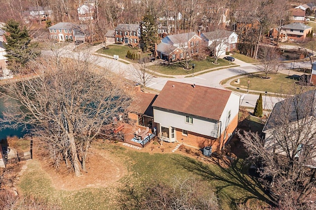 aerial view with a residential view