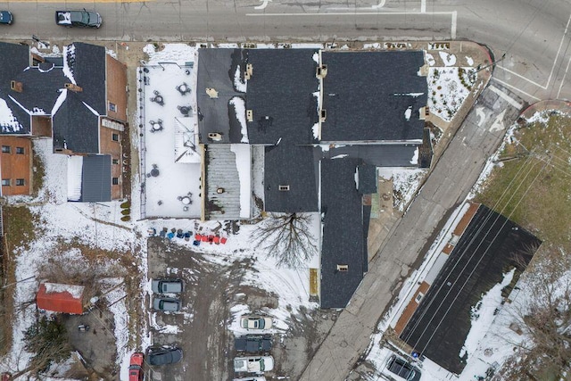 view of snowy aerial view