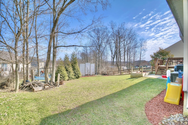 view of yard featuring a playground