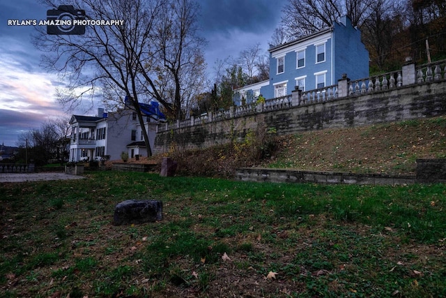 view of yard with fence