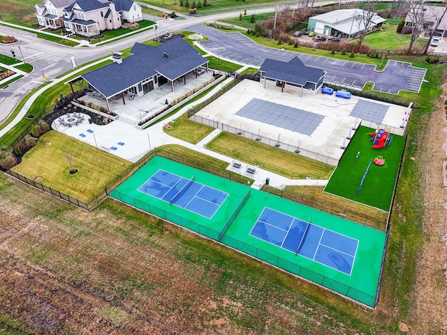 aerial view with a residential view