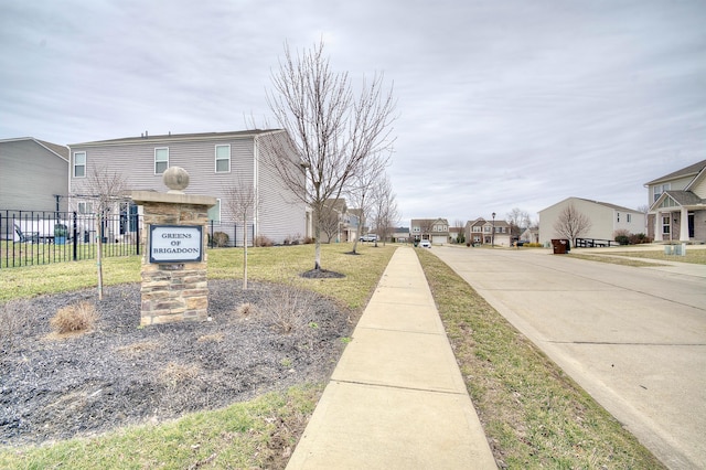 view of street featuring a residential view