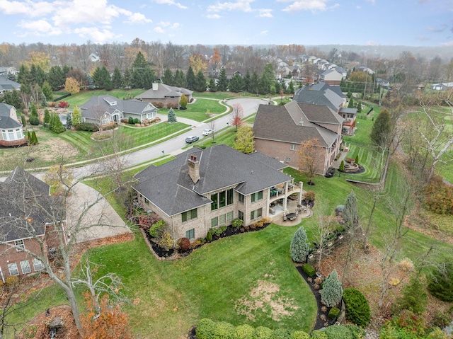 bird's eye view with a residential view