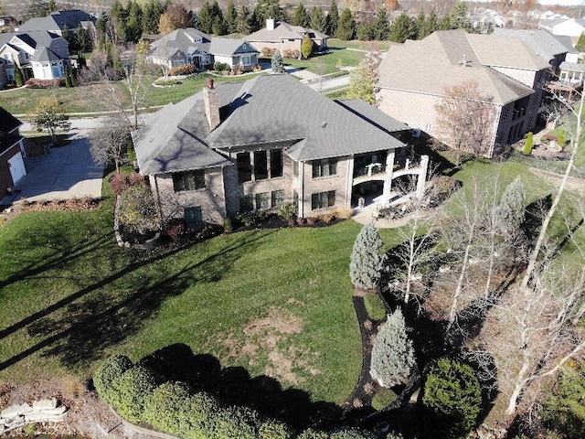 bird's eye view with a residential view