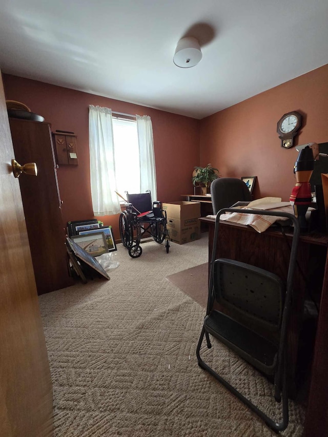 office area with carpet flooring