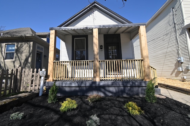 view of front of property with a porch